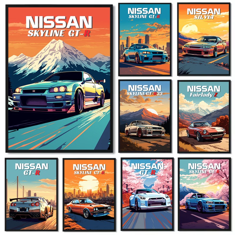 Japanese Lifestyle Gifts - Poster Mobil Sport Klasik Jepang Retro
