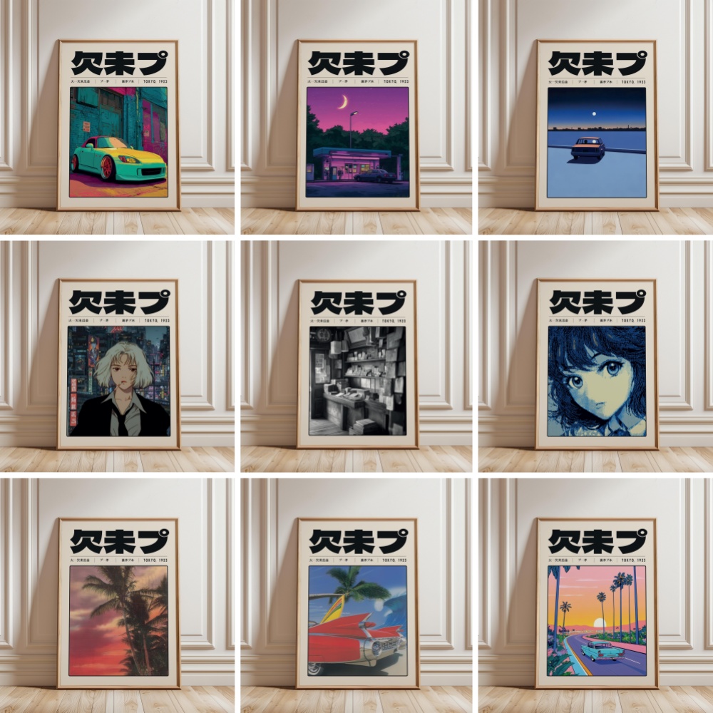 Japanese Lifestyle And Culture - Poster Cetak Kanvas Budaya Indie Y2K
