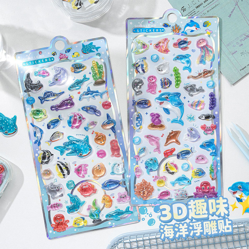Japanese Lifestyle Gifts - Stiker Kristal Relief 3D Kehidupan Laut
