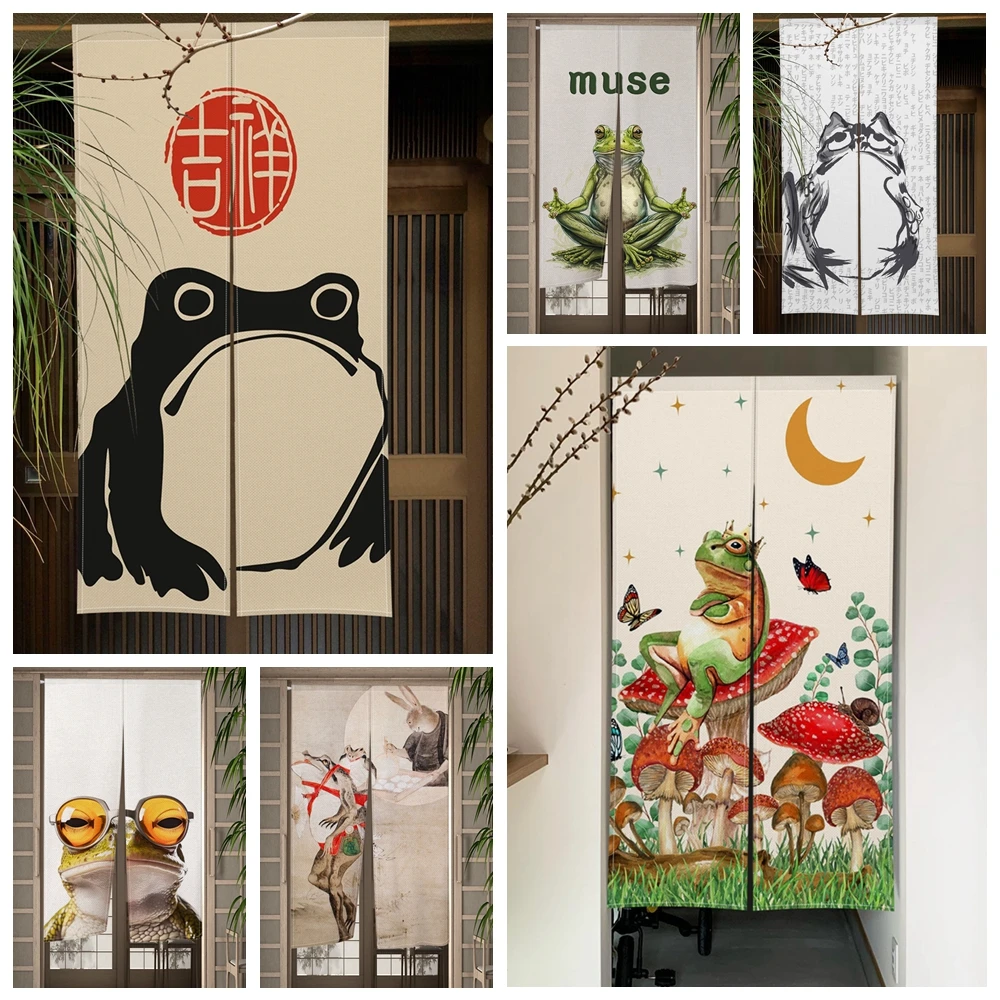 Noren Curtain Doorway - Tirai Pintu Jepang Katak Kartun Hewan