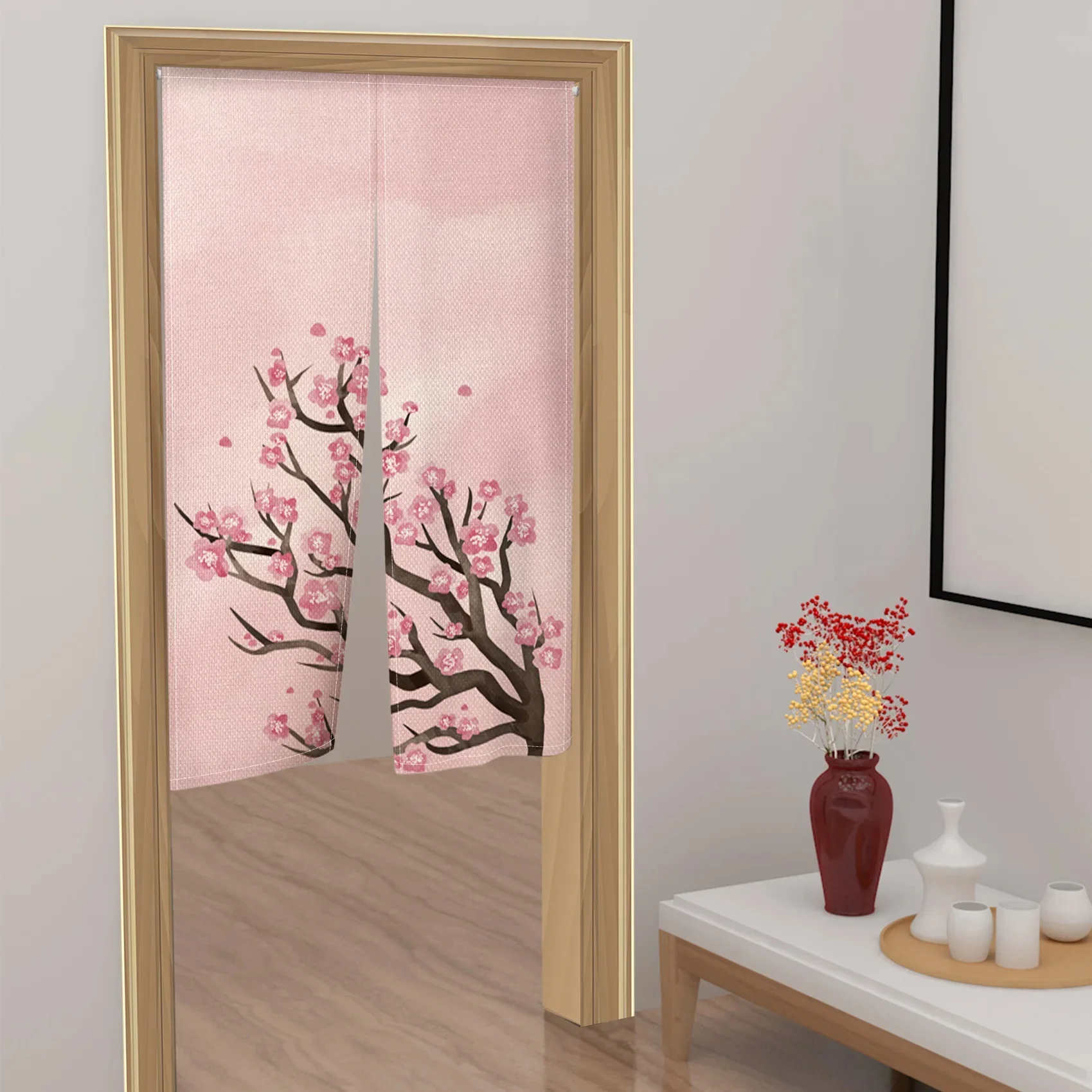 Tirai pintu bunga sakura Jepan - Noren Curtain Doorway ulasan dan harga