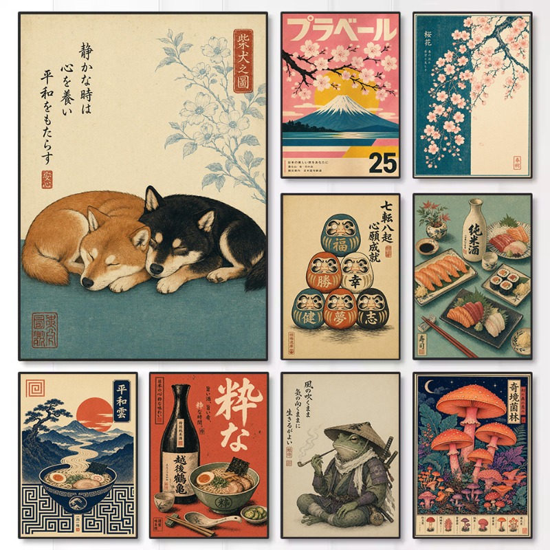 Poster Estetika Sushi Sakura B - Japanese Lifestyle And Culture ulasan dan harga